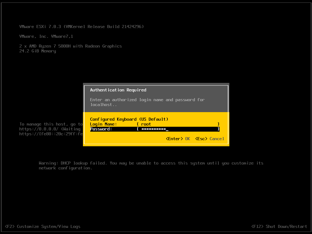 VMware ESXi 7.0部署