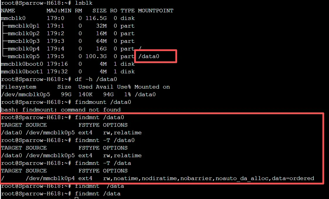 findmnt 查看目录命中的挂载点