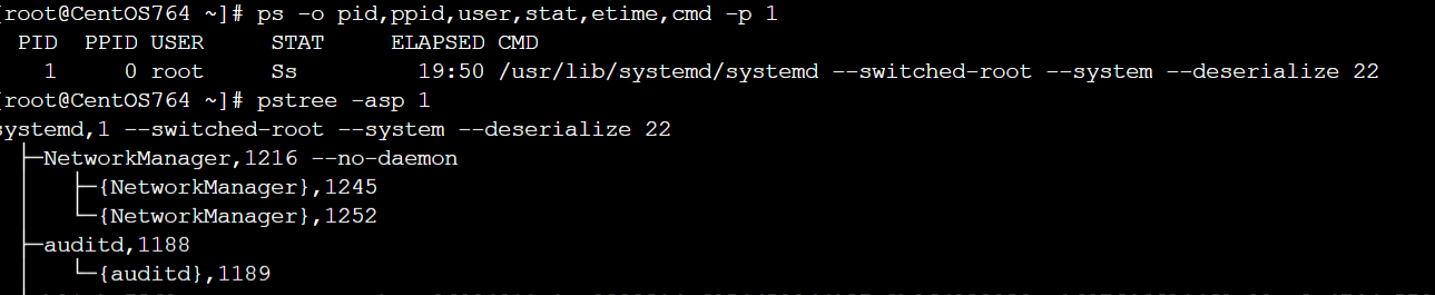 ps 查看 systemd 进程示例